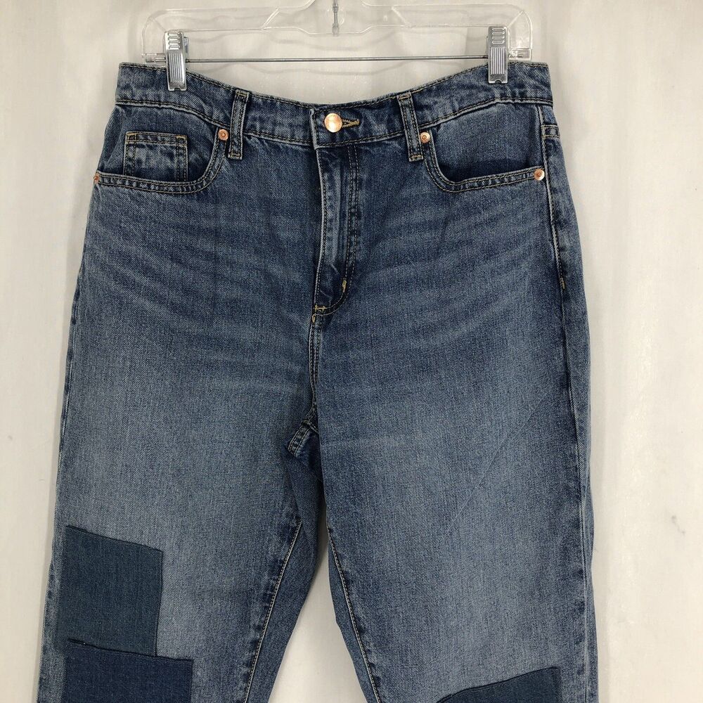 Universal Thread Boyfriend Tapered Denim Blue Jeans Raw Hem Cuffed 6 Reg 31x31